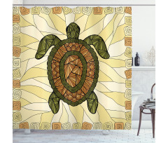 Turtle Zentangle Artwork Shower Curtain