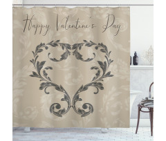 Valentine's Day Taupe Shower Curtain