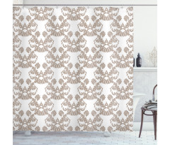 Rococo Flowers in Taupe Shower Curtain