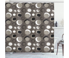 Dots Brushstrokes Grunge Shower Curtain