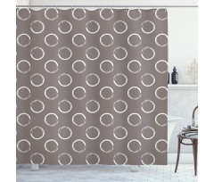 Ring Shapes Grungy Art Shower Curtain