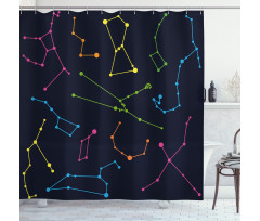 Colorful Galactic Shower Curtain