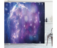Purple Nebula Shower Curtain