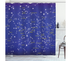 Names of Stars Shower Curtain