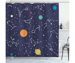 Zodiac Planets Shower Curtain