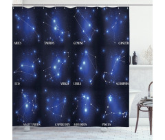 Zodiac Sign Set Shower Curtain