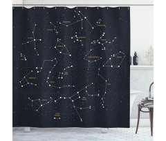 Stars Sky Map Shower Curtain
