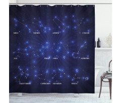 Astrology Stars Shower Curtain