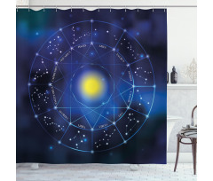 Zodiac Circle Sun Shower Curtain