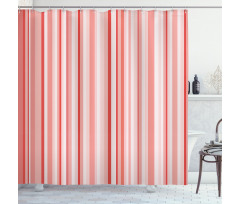 Vertically Striped Retro Shower Curtain