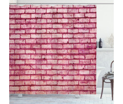 Old Brick Wall Facade Shower Curtain