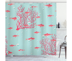 Fishes Coral Reef Aquatic Shower Curtain