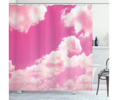 Pink Sunset Clouds Shower Curtain