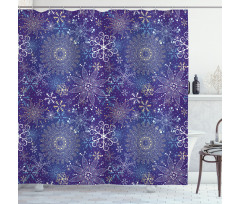 Snowflakes Xmas Art Shower Curtain