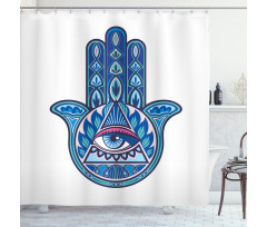 Vibrant Hamsa Triangle Shower Curtain