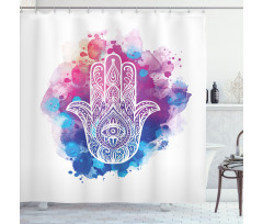 Watercolor Hamsa Art Shower Curtain