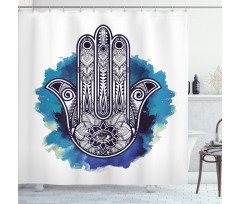 Hamsa Brushstrokes Shower Curtain