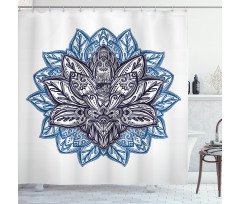 Boho Lotus Flower Shower Curtain