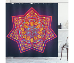 Geometric Tibetan Mandala Shower Curtain