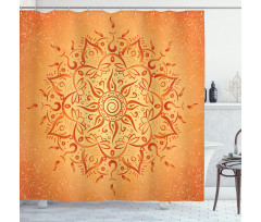 Orange Mandala Shower Curtain
