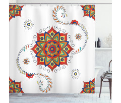 Lotus Inspired Swirled Shower Curtain