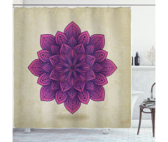 Purple Retro Motif Shower Curtain