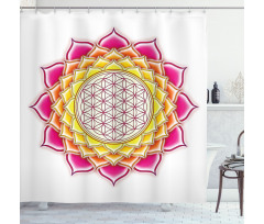 Flower of Life Lotus Vivid Shower Curtain