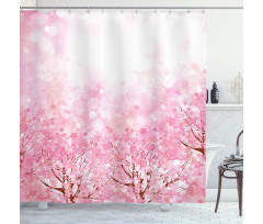 Romatic Sakura Tree Shower Curtain