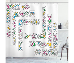 Gaelic Ornament Patterns Shower Curtain