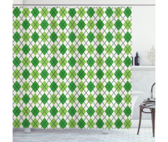 Classical Argyle Pattern Shower Curtain