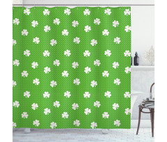 Polka Dots and Shamrocks Shower Curtain