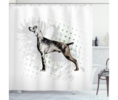 Dog Sketch Art Shower Curtain