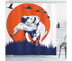 Cocker Dog and Ducks Shower Curtain