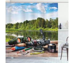 Fishing Tackle Shower Curtain