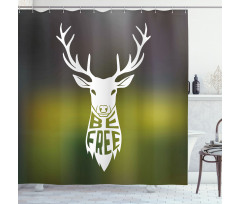 Deer Head Art Shower Curtain