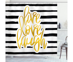 Stripes Text Shower Curtain