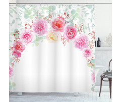 Floral Wreath Peony Shower Curtain
