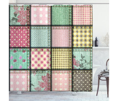 Square Pieces Tile Shower Curtain