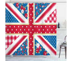 British Flag Floral Shower Curtain
