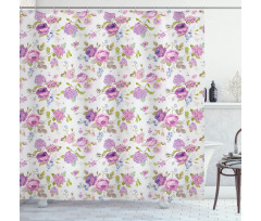 Roses and Violets Shower Curtain