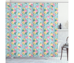 Summer Roses Bridal Shower Curtain