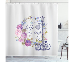 Life is Trip Words Shower Curtain