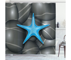 Blue Sea Star Shower Curtain