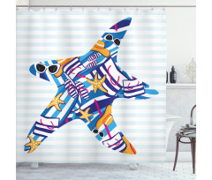 Cartoon Sea Star Shower Curtain