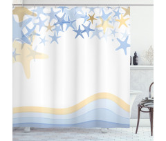 Wavy Ocean Life Shower Curtain