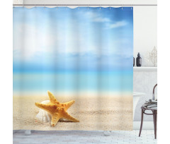 Scallop Sea Star Shower Curtain