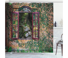 House Forest Wall Shower Curtain