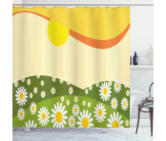 Daisy Flower Field Sun Shower Curtain