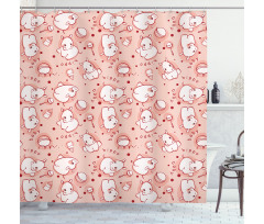 Hippo Pattern Shower Curtain