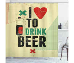 Love Beer Grunge Hand Shower Curtain